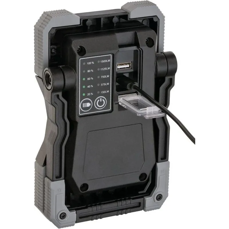 Prožektors bez kustības sensora, pārvietojams Brennenstuhl, 15 W, 1500 lm, 6500 °K, IP65, melna krās.-pelēka krās.