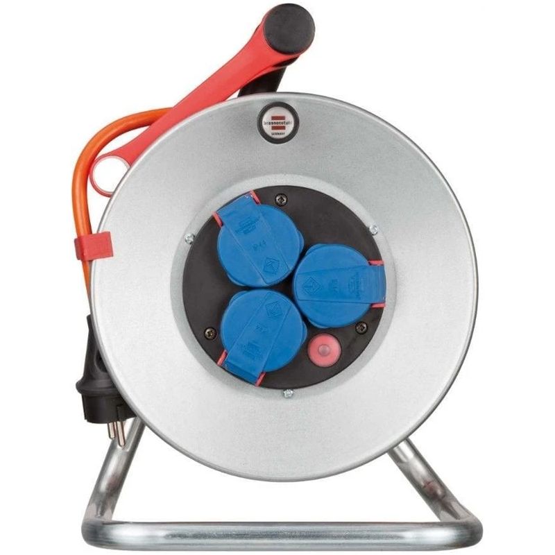Pagarinātājs ar spoli BRENNENSTUHL GARANT. 3 vietas. 25 m. IP44