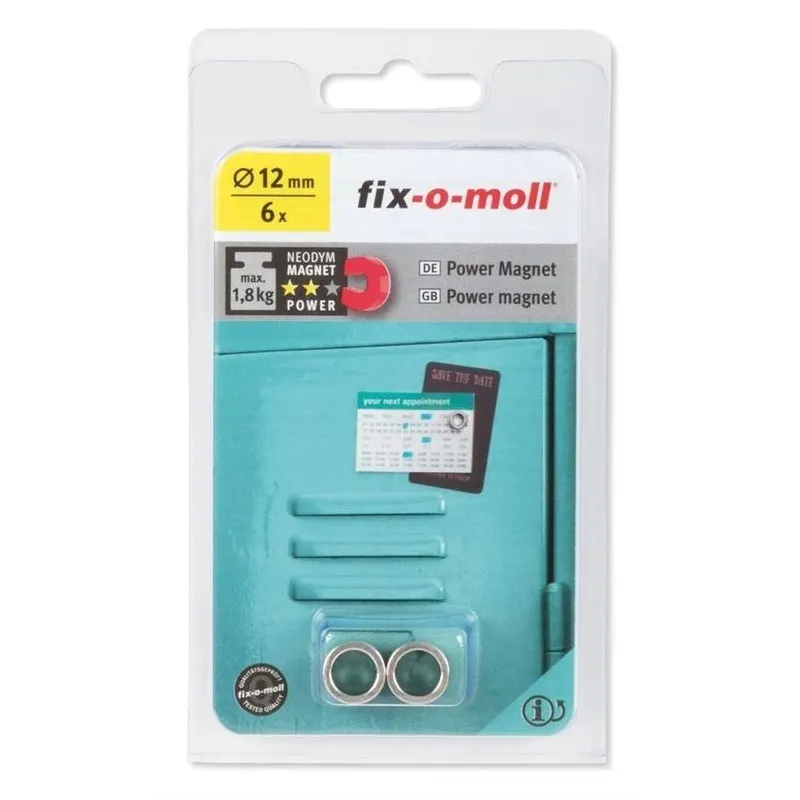 Magnēts Fix-O-Moll 3562809, pelēka krās., 6 gab.