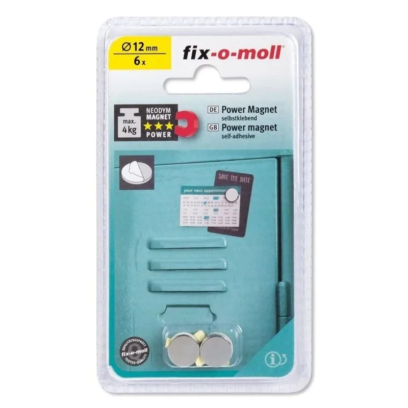 Magnēts Fix-O-Moll, pelēka krās., 6 gab.