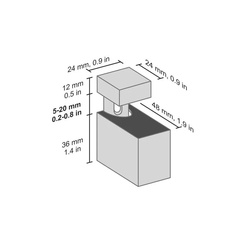 Plauktu turētājs Dolle Cuadro, 6.8x5 cm, sudraba krās., 2 gab.