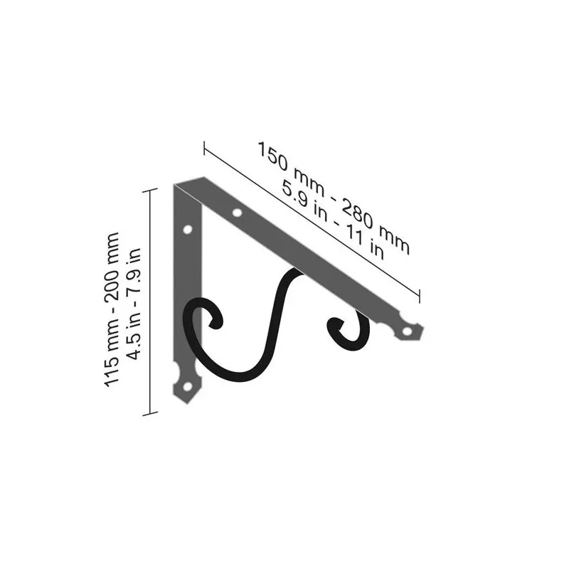 Plauktu turētājs Dolle Ornament, 11.5x15 cm, melna krās.