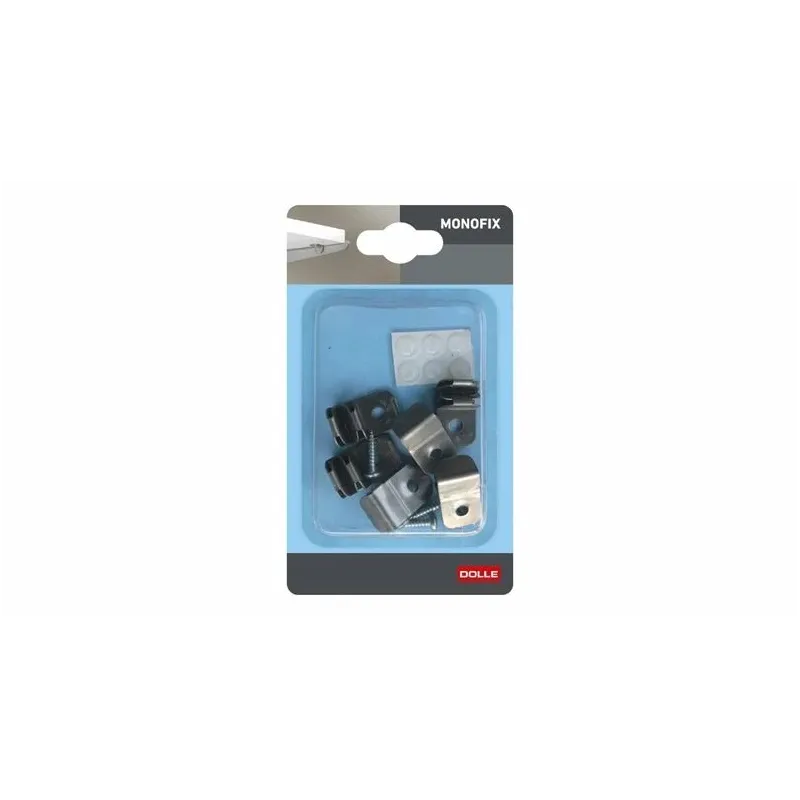 Stiprinājums Dolle MonoFix, 2 cm x 2 cm, pelēka krās., 12 gab.