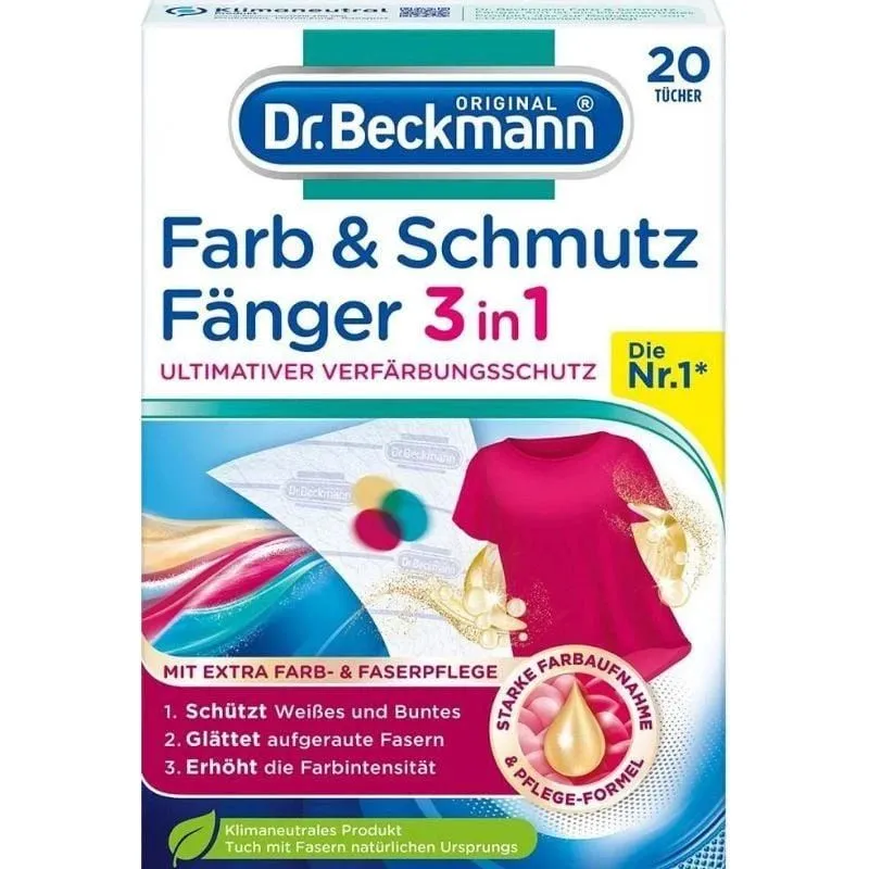 Lupatiņas veļas mašīnām Dr. Beckmann All in 1, 20 gab.