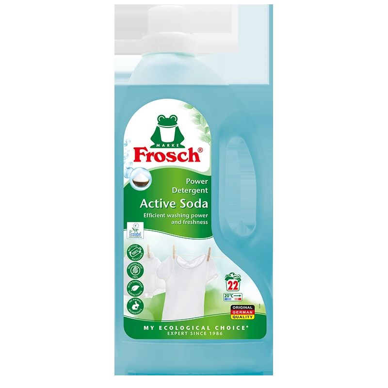 Frosch efektīvs stipras iedarbības šķidrais veļas mazgāšanas līdzeklis ar sodu 1.5L