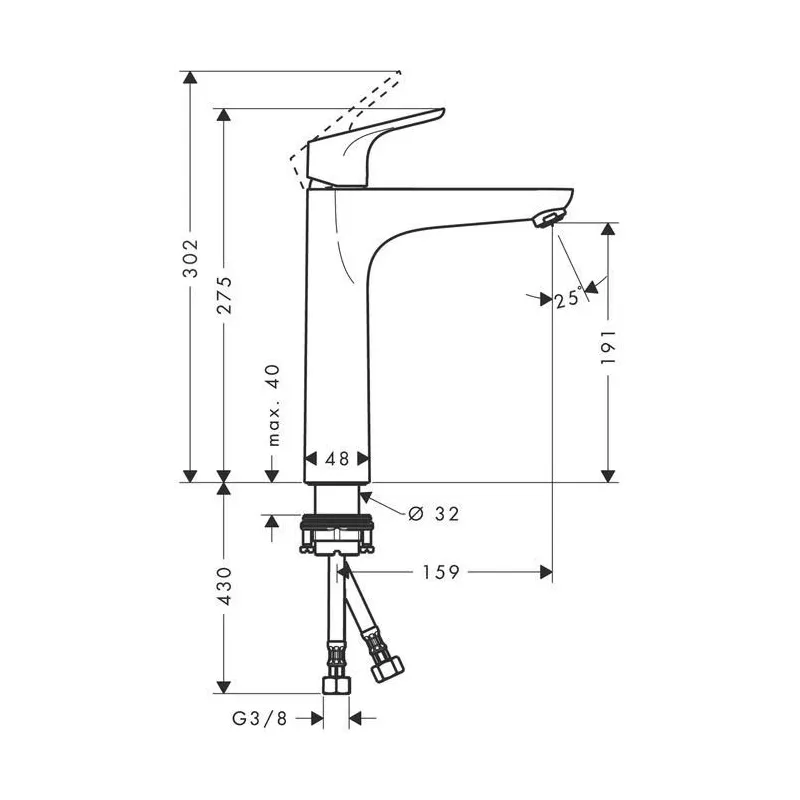 Izlietņu jaucējkrāns Hansgrohe Focus 31518000, hroma krās.