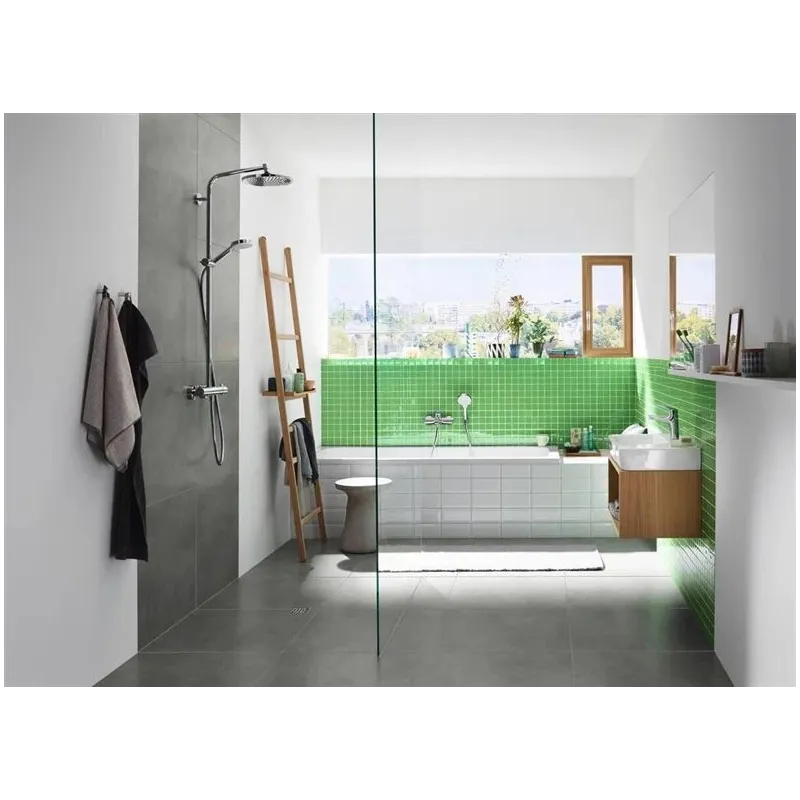 Dušas sistēma ar termostata jaucējkrānu Hansgrohe Crometta S 240, sudraba krās.