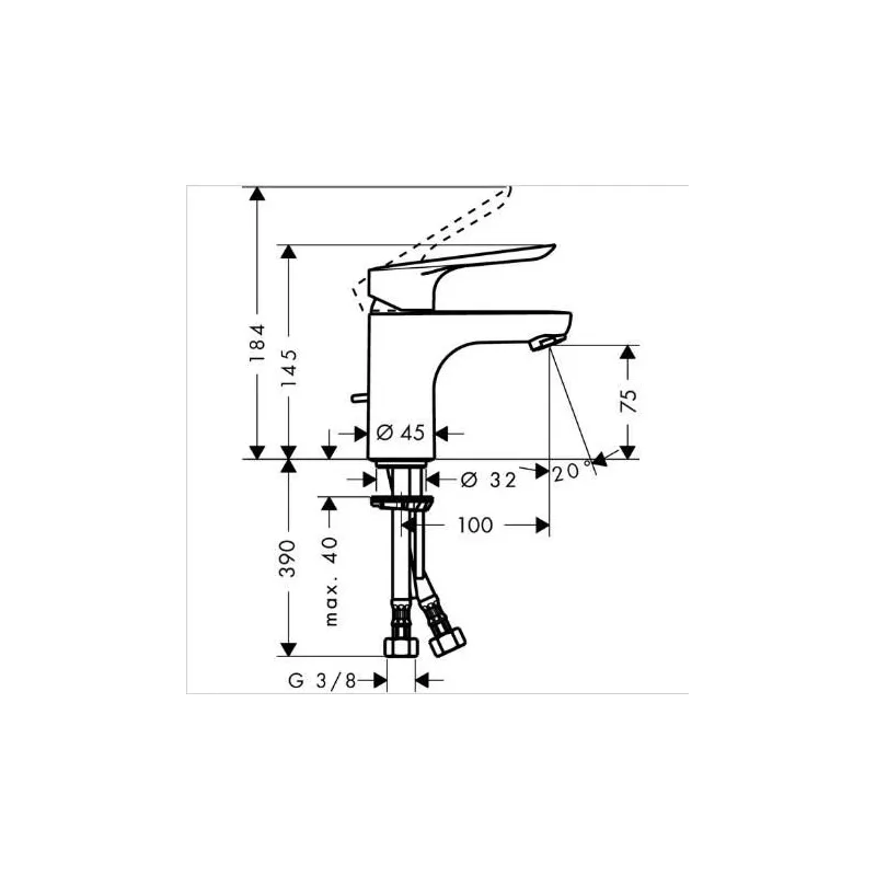 Izlietņu jaucējkrāns Hansgrohe Logis E 71160000, hroma krās.