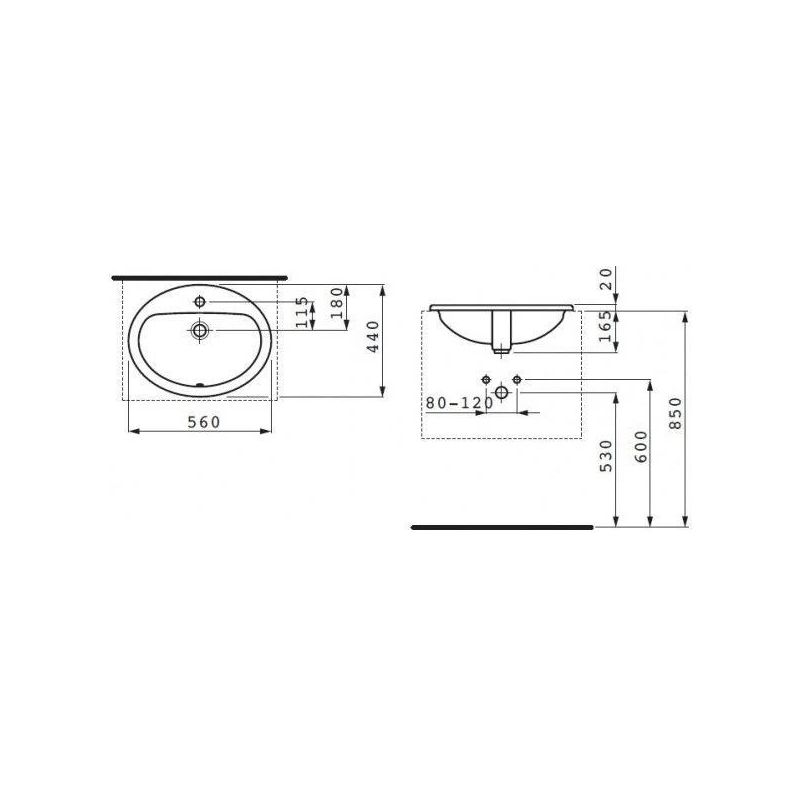 Izlietne LAUFEN PRO. 560×460 mm