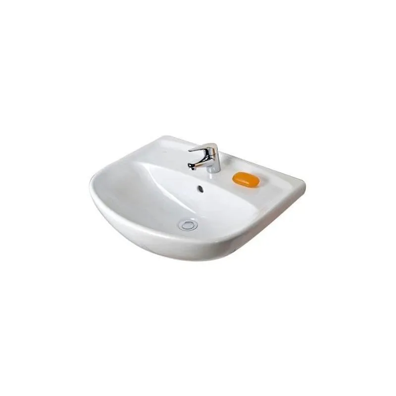 Vannas istabas izlietne Jika Lyra Plus, keramika, 60 cm x 46 cm x 19.5 cm, balta krās.