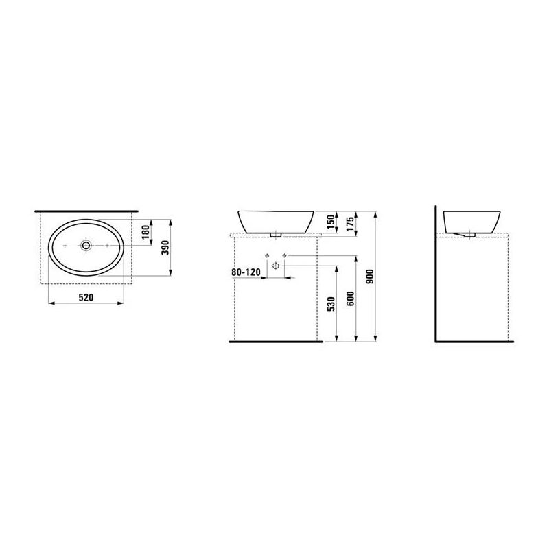 IZLIETNE 52cm PRO 8.1296.4.000.109.1 ,LAUFEN,