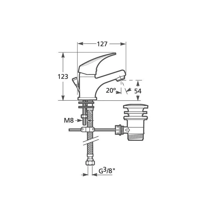 Izlietņu jaucējkrāns Jika Talas H3111N10041101, hroma krās.