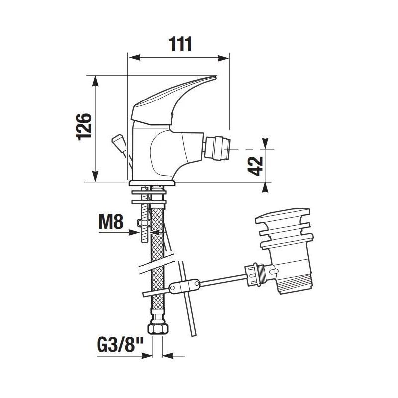 Maisītājs bidē talas h3411n10041111 ,jika,