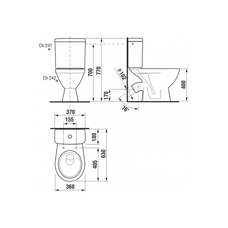 Tualetes pods WC Jika Lyra Plus. bez vāka