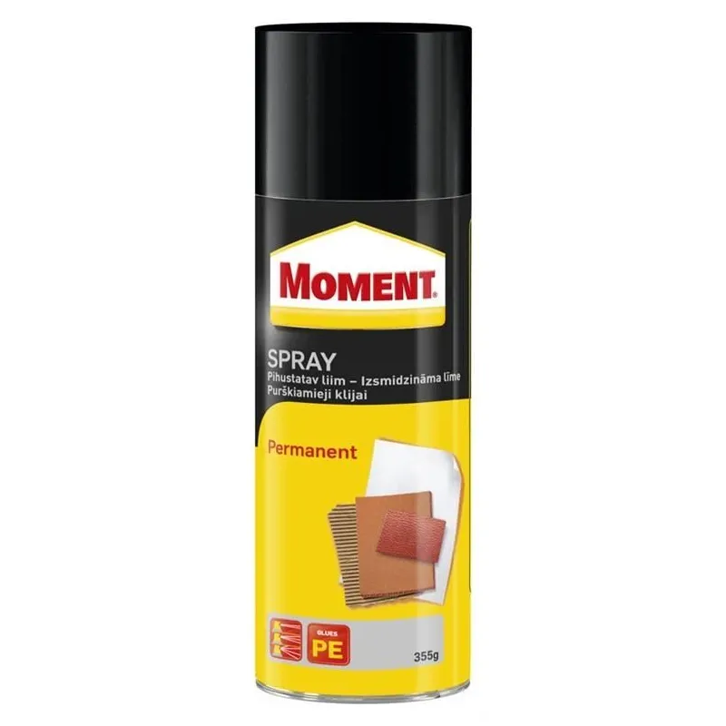 Klijai purškiamieji Moment Power Spray, 0.4 l, skaidri sp.