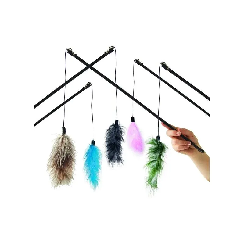 Rotaļlieta kaķiem uz kociņa Karlie Fishing Rod, daudzkrāsaina, 50 cm