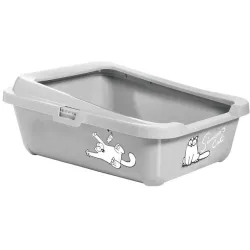 Kačių tualetas su rėmu Karlie Simon's Cat, pilka sp., atviras, 43 cm x 32 cm x 16 cm