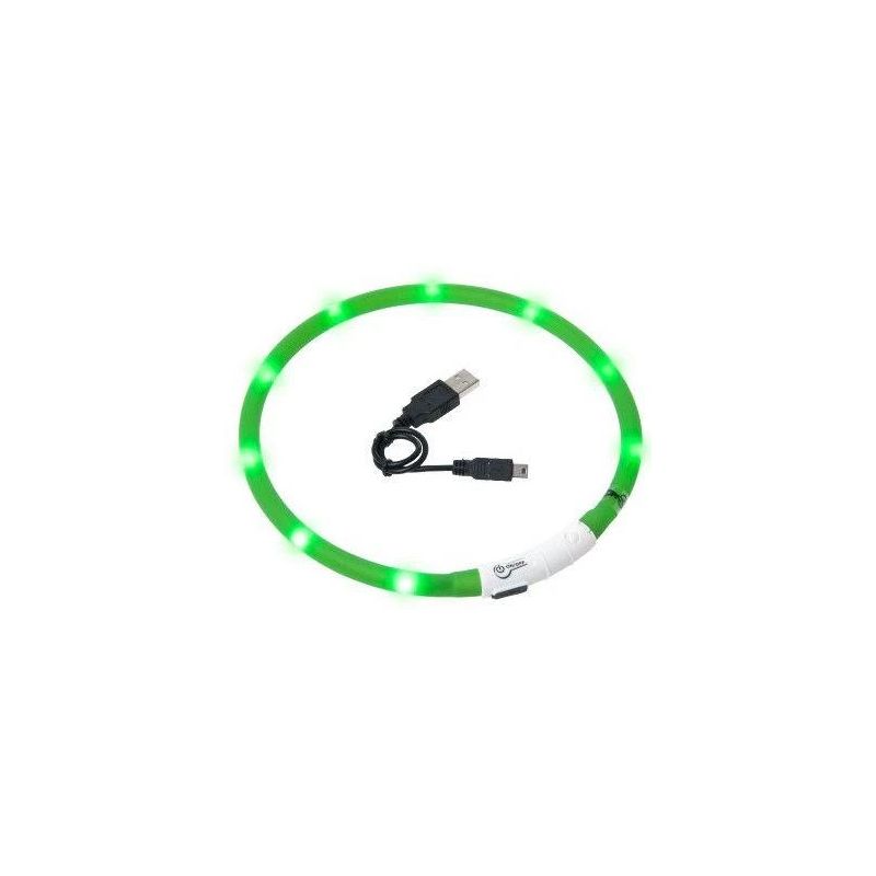 Kaklasiksna Karlie Flamingo. balta-zaļa. 700 mm x 16 mm