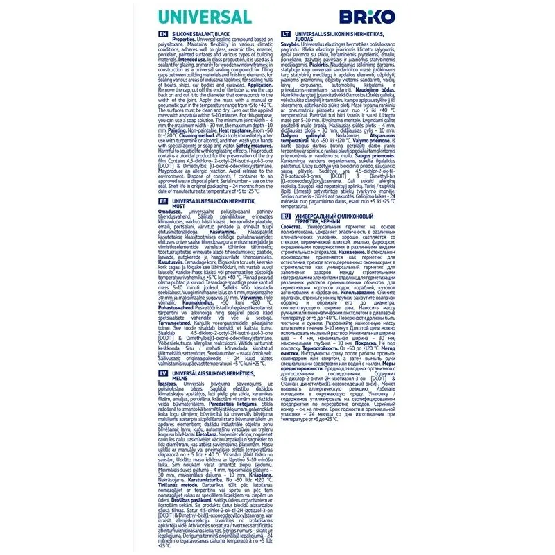 Universāls hermētiķis Briko, 0.3 l, melna krās.
