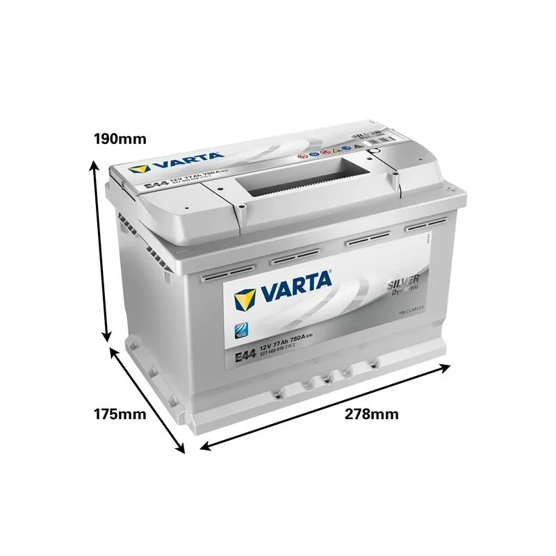 Akumulators Varta SLI E44, 12 V, 77 Ah, 780 A