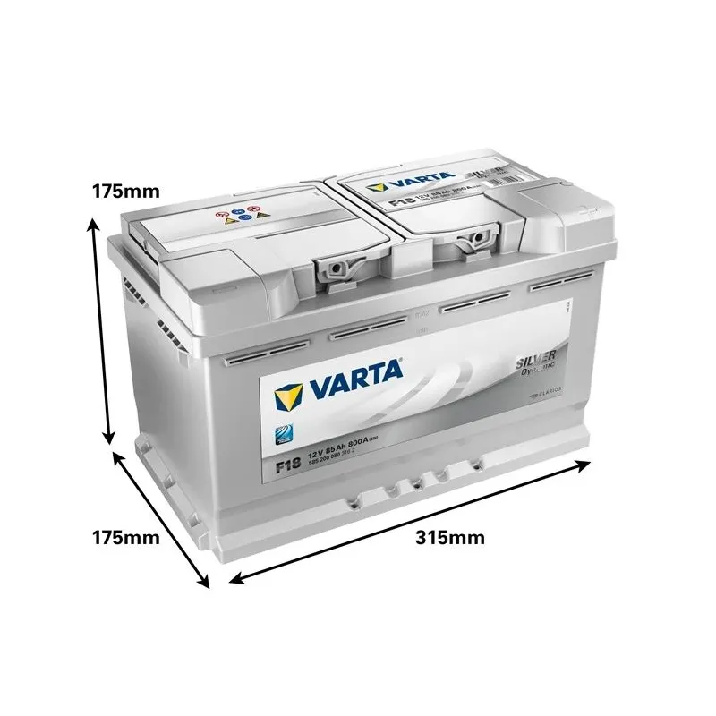 Akumulators 585200080 f18 85ah-800a ,varta,
