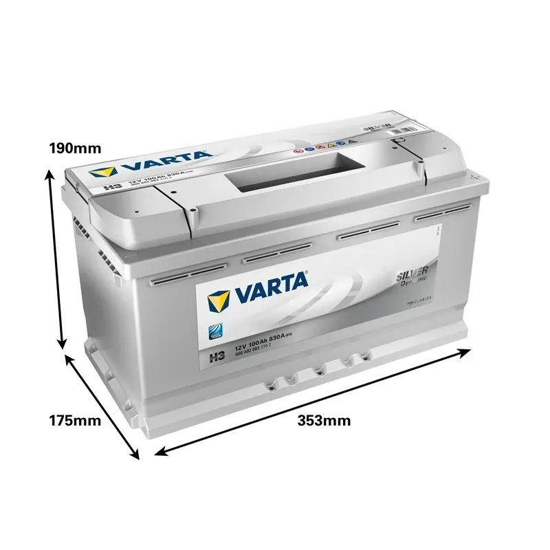Aku Varta SLI H3, 12 V, 100 Ah, 830 A