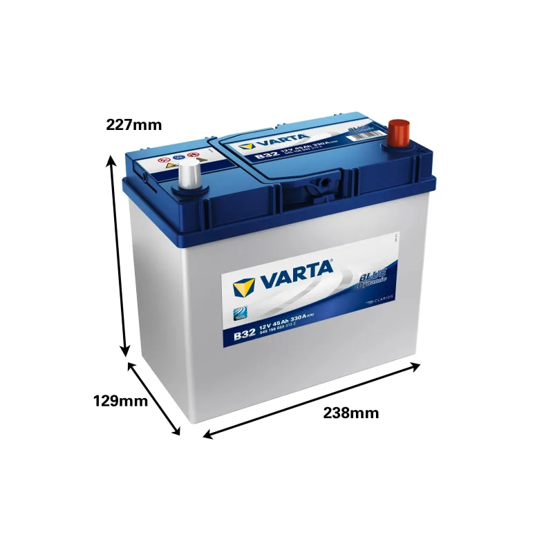 Akumulators Varta SLI B32, 12 V, 45 Ah, 330 A