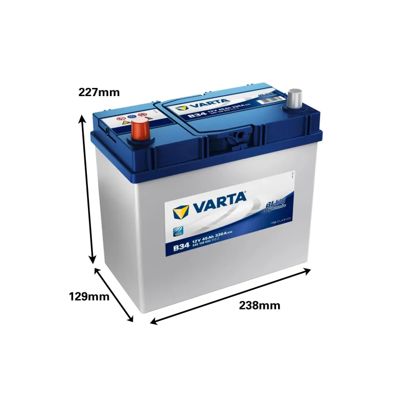 Akumulators Varta BD B34, 45 Ah, 330 A, 12 V