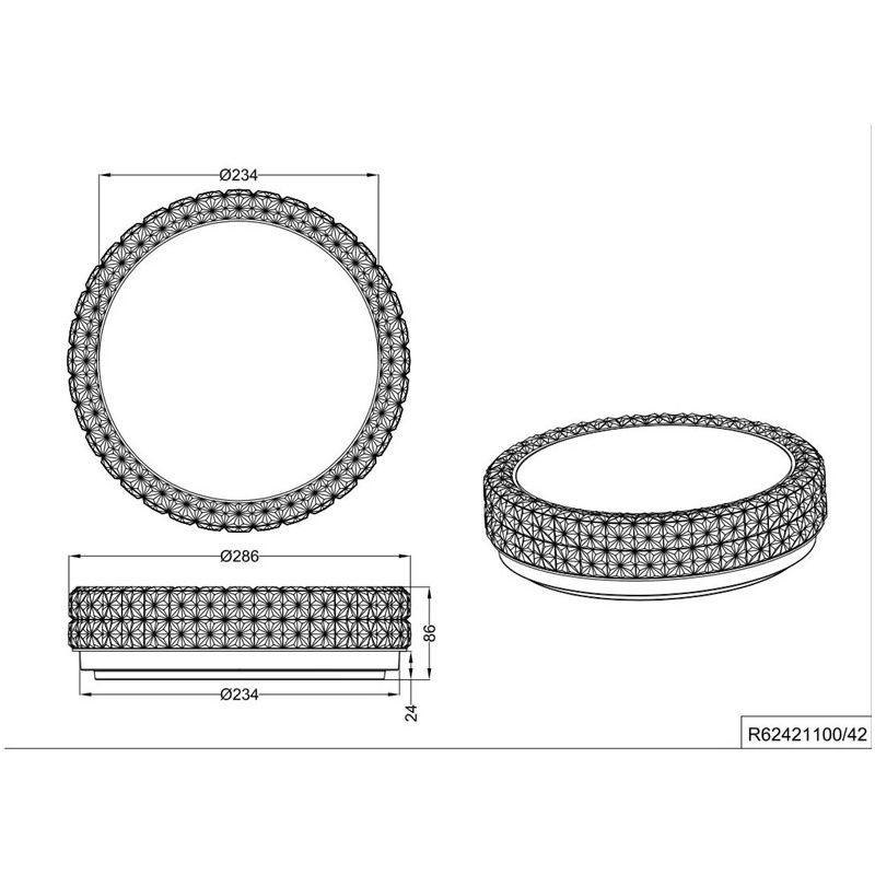Lampa plafons Reality Pegasus. 12 W. LED. R62421100