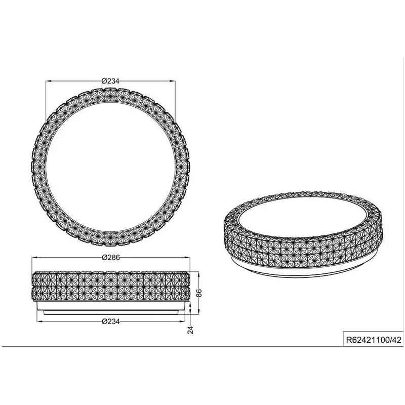 Šviestuvas plafonas Reality Pegasus R62421100, LED, 3000 °K, 1 x 12 W