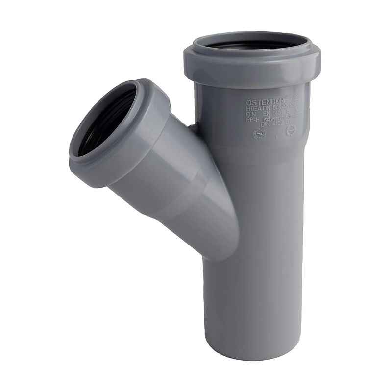 Kanalizācijas caurules trejgabals Magnaplast D40-50 mm. 45°