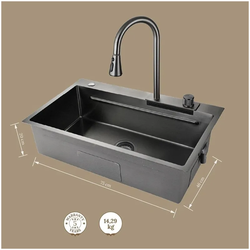 Virtuves izlietne ar virtuves maisītāju Masterjero ACS6046, nerūsējošais tērauds, 75 cm x 46 cm x 20 cm, nerūsējošā tērauda