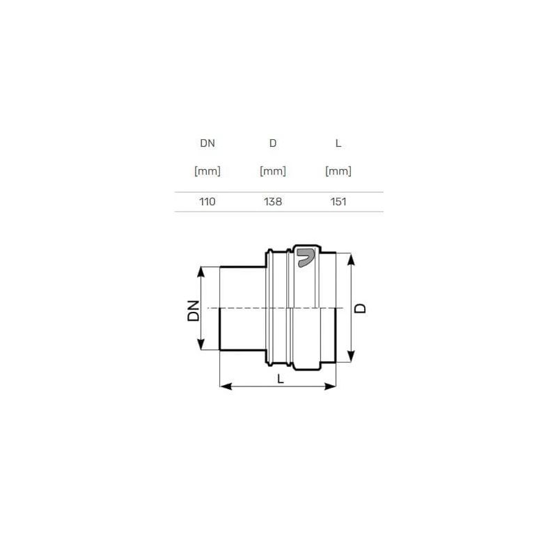 Uzmava uz betonu ārēja D110 PVC ,Magnaplast,