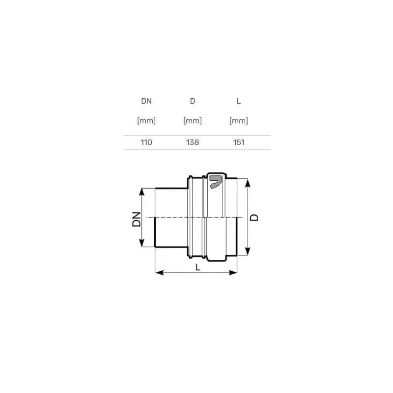 Savienojums ar betona cauruli āra kanalizācijai Magnaplast, 110 mm x 138 mm