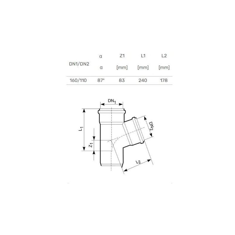 Trejgabals ārējais D110-160x87 PVC ,Magnaplast,