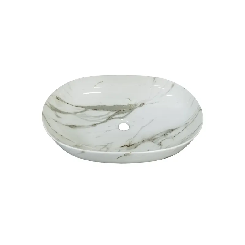 Vannas istabas izlietne Domoletti, 60 cm x 40 cm x 15 cm, balta-pelēka