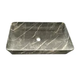 Умывальник для ванной комнаты Domoletti, 61.5 см x 35 см x 11 см, черный-серый