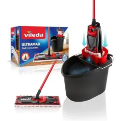 Набор для мытья пола Vileda Ultramax VILE14389, 66 - 132 см, черный цв.-красный цв.