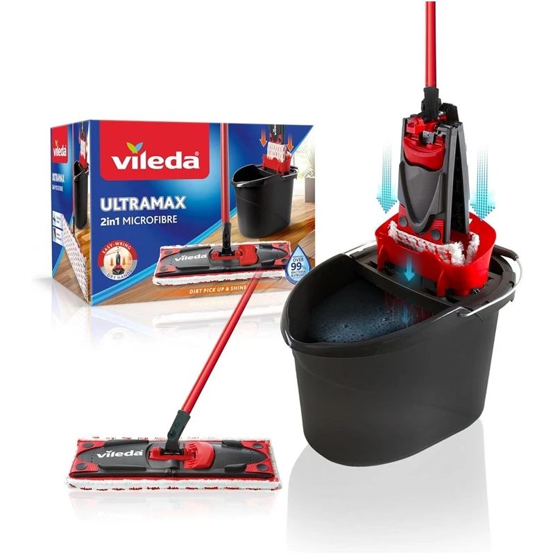 Vileda Ultramax Box grīdas mazgāšanas komplekts ,mops + spainis ar izspiestuvi,
