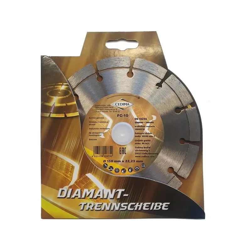 Griešanas asmens Cedima FC-10, 150 mm x 22.23 mm x 2 mm