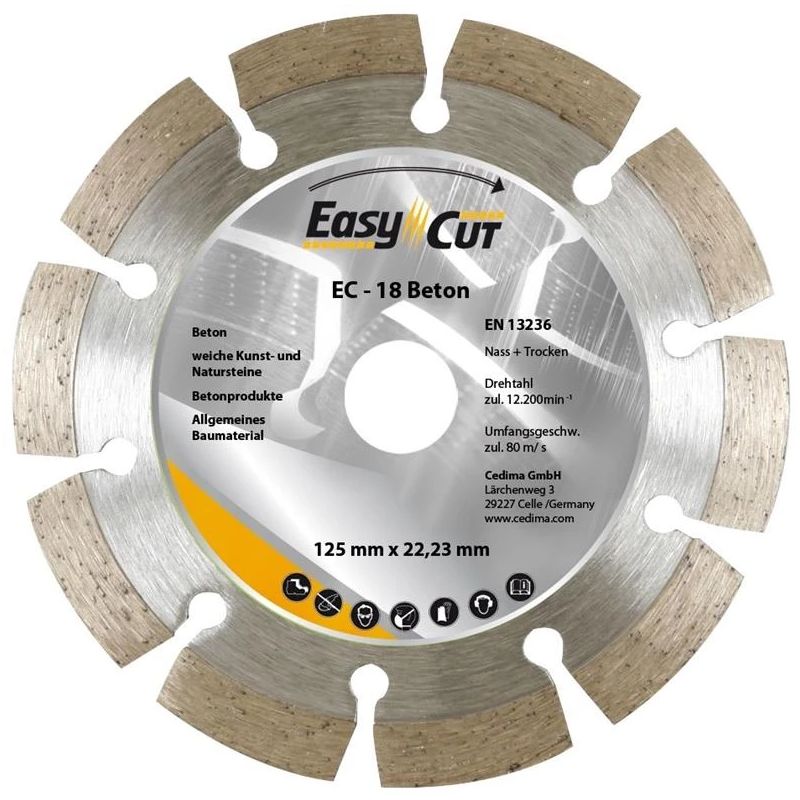 Dimanta griešanas disks Cedima EC-18.1 125x22.23x1.9mm