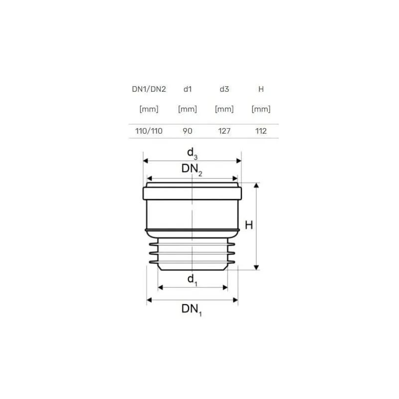 Iekšējā uzmava iekštelpu kanalizācijai Magnaplast HTplus, 110 mm
