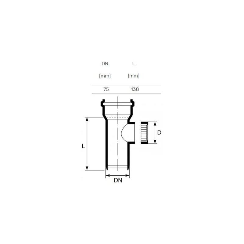 Kanalizācijas caurules revīzija Magnaplast HTplus D75mm. PP