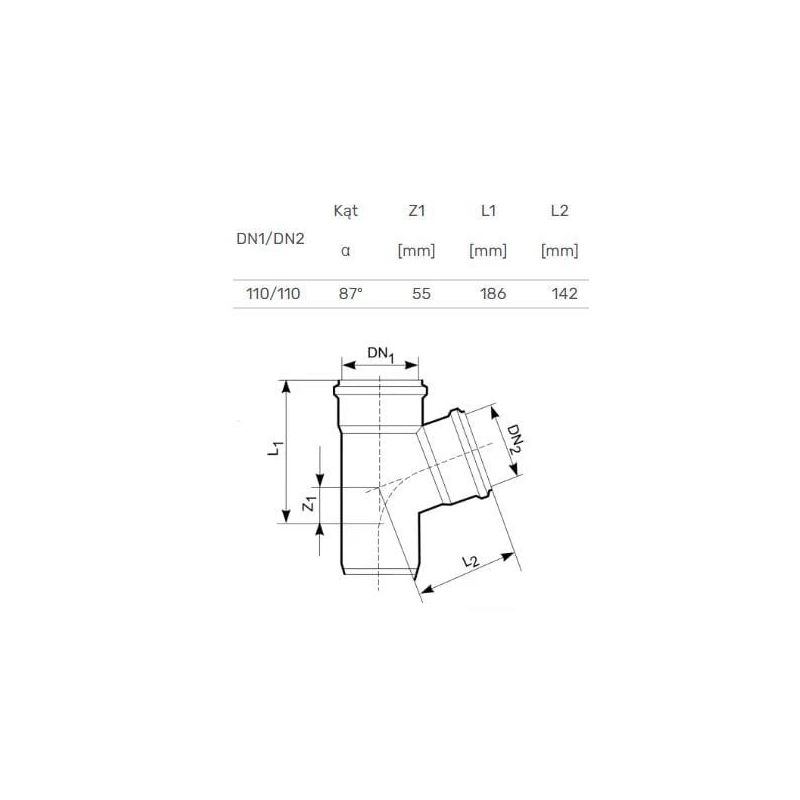 Trejgabals ārējais D110-110x87 PVC ,Magnaplast,