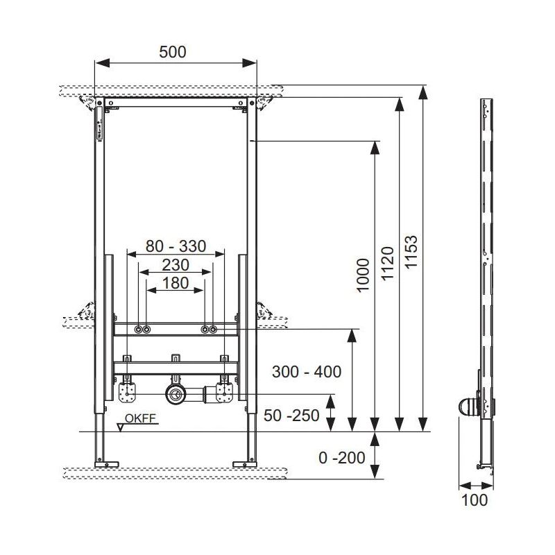 Universālais bidē rāmis Tece 9330000 Profil