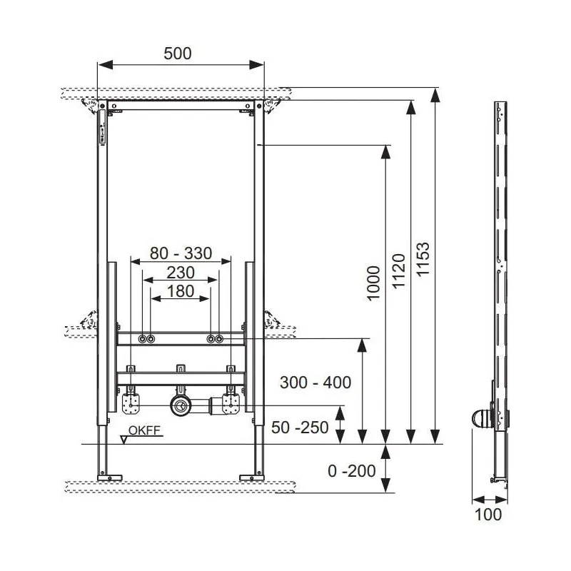 Universālais bidē rāmis Tece 9330000 Profil