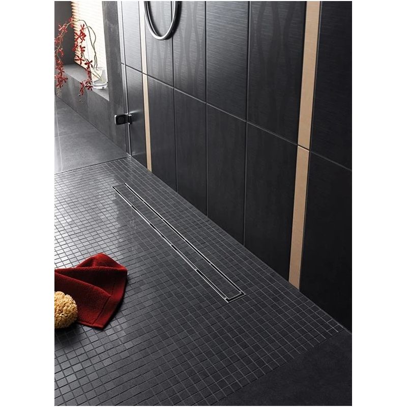 Dušas noteka 2-in-1 ar restēm-flīzēm 80 cm