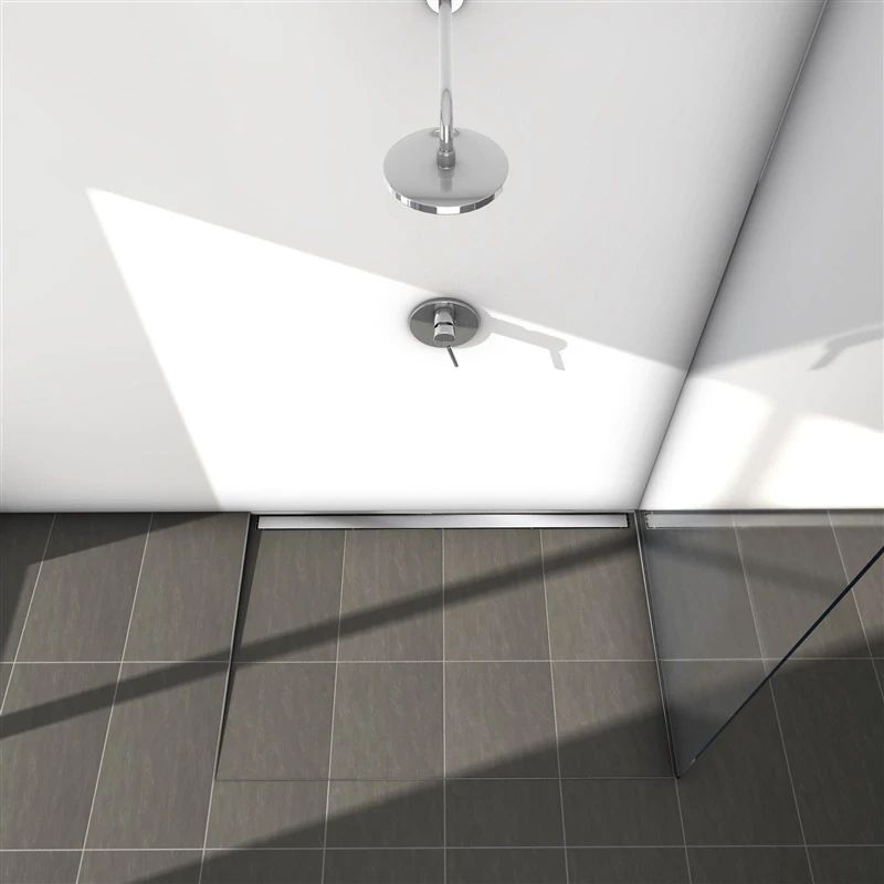 Dušas noteka 2-in-1 ar restēm-flīzēm 90 cm