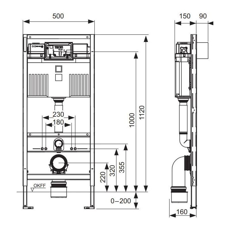 Universāls wc modulis teceprofil h-1120