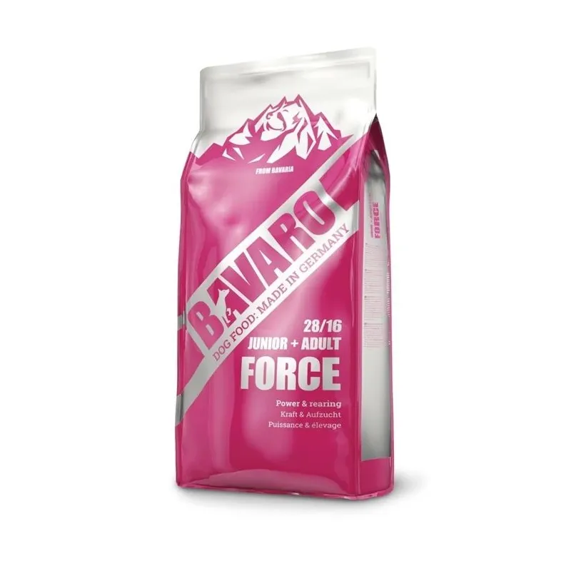 Sausas šunų maistas Bavaro Junios+Adult force, kiauliena, 18 kg
